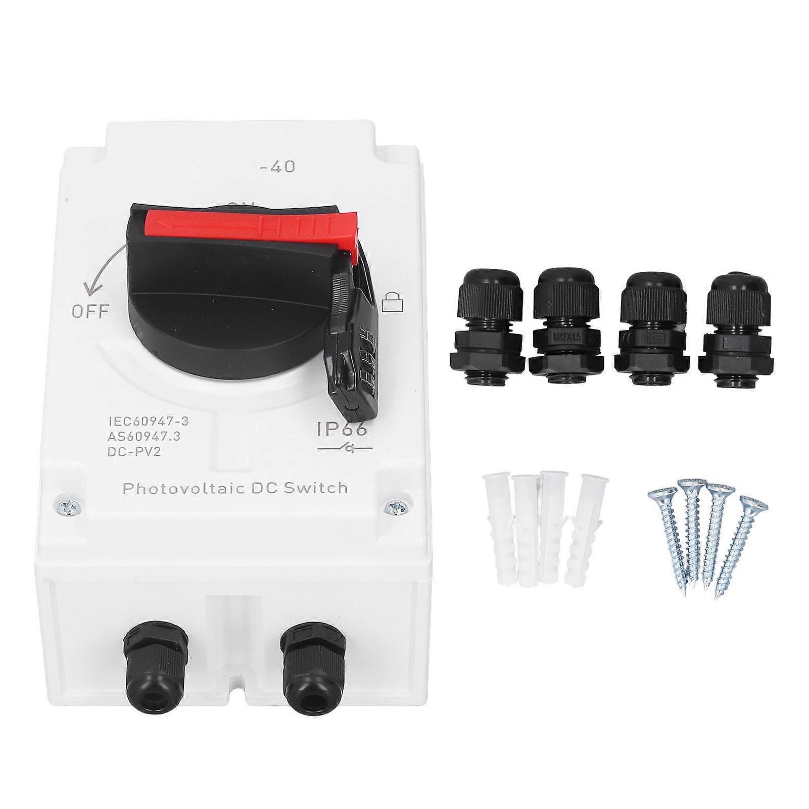 DC1200V 32A Photovoltaic Isolator Disconnect Switch Solar PV Changeover Switch IP66 Waterproof