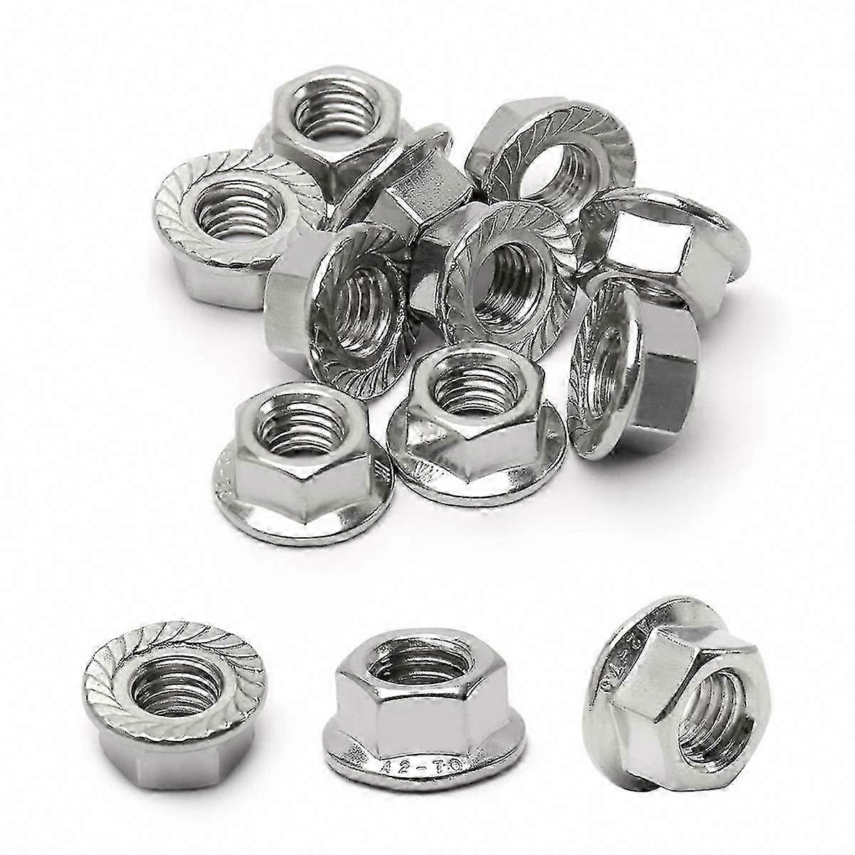 16 Pack M10 Serrated Flange Hex Nuts, M10-1.5mm Lock Nuts, Hexagon Flange Nuts Replacement for DI