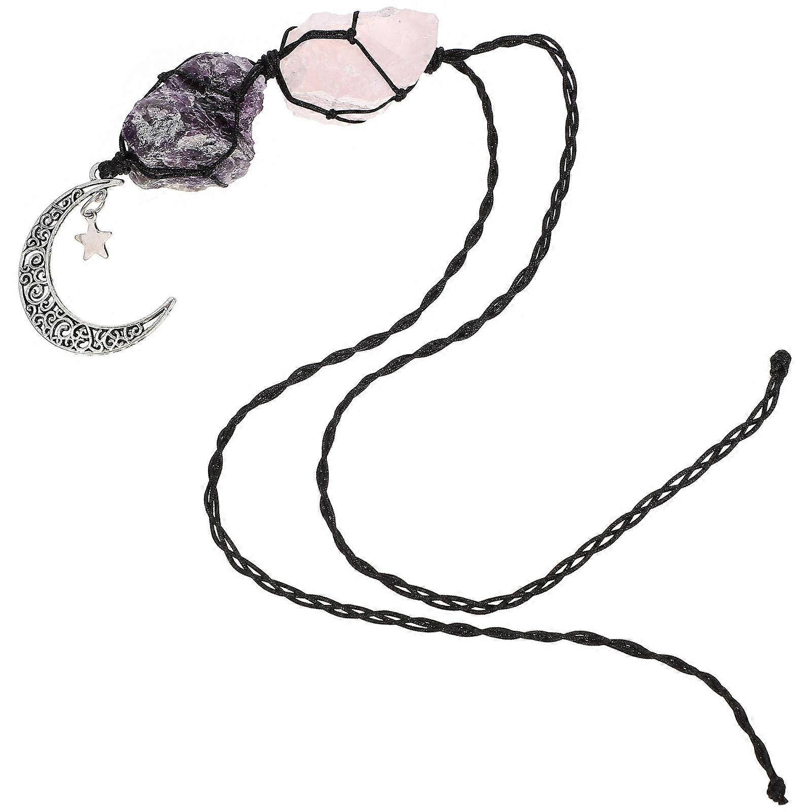 Rearview Mirror Pendant with Crystal Stone and Cotton Rope for Car Decor Multi Color 8 inch