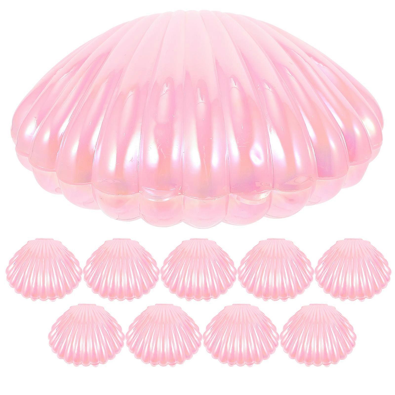 Shell Candy Box Pink Portable Storage Container Wedding Party Favor 10Pcs