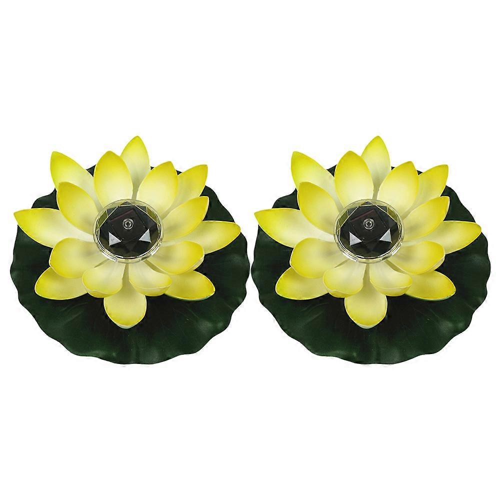 Solar Lotus Lamps, 2pcs, Colorful Decorative Design for Pool and Garden Outdoor Lighting, Solar Energy Powered