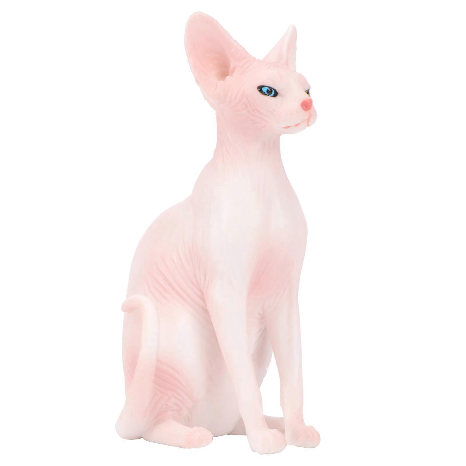 Plastic Cat Figure for Decor Light Grey Animal Ornament for Home Office Desk 1PC