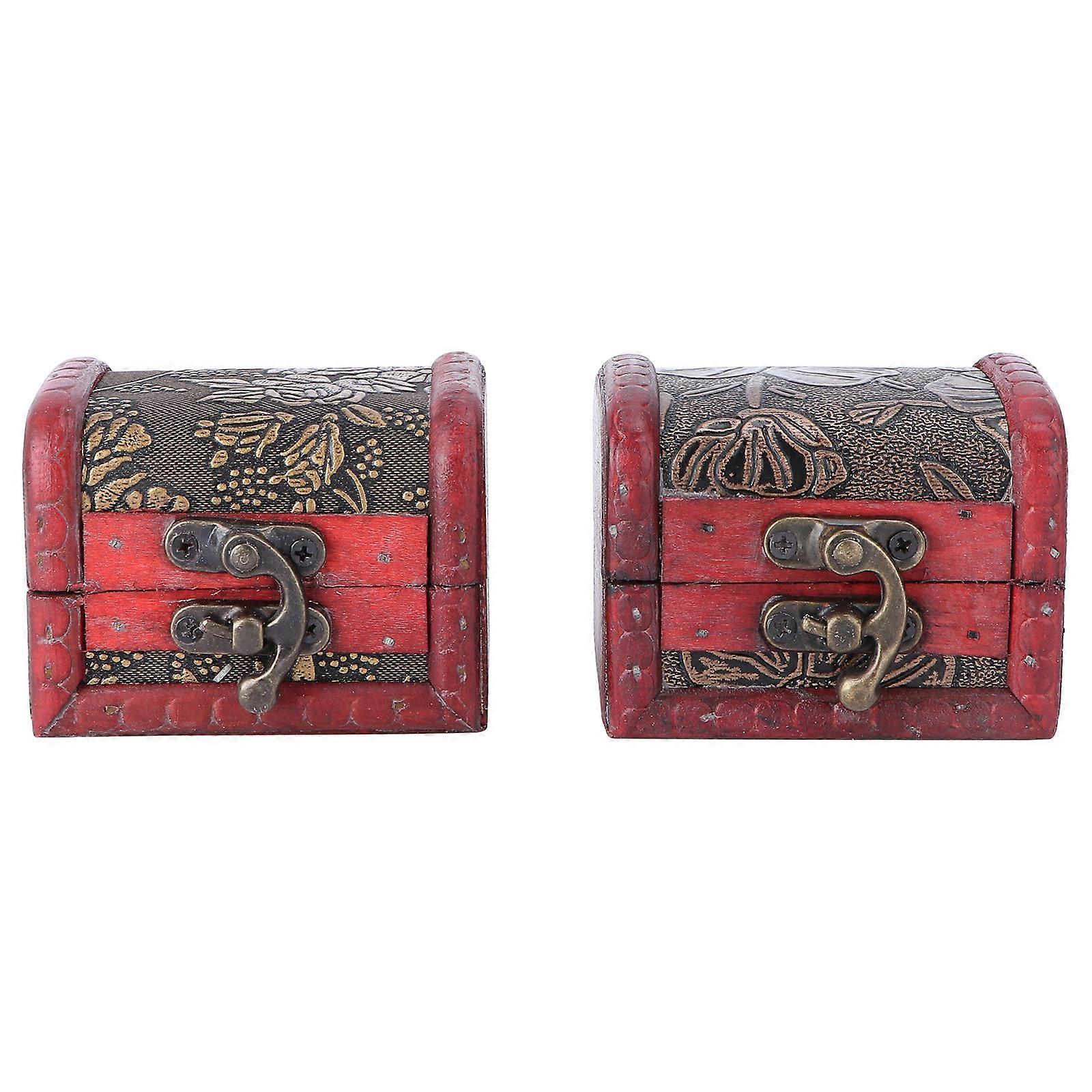 Treasure Box European Creative Wooden Box Candy Wrapping For Wedding Birthday Party Decorative Present Box 8x8x6cm 2Set