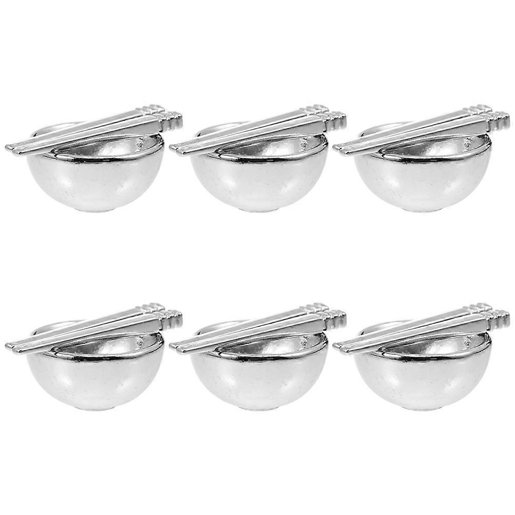 Mini Kitchenware Toy Simulated Mini Furniture Mini House Shape Chopstick Set For Model Lovers Kids Students 6 Sets