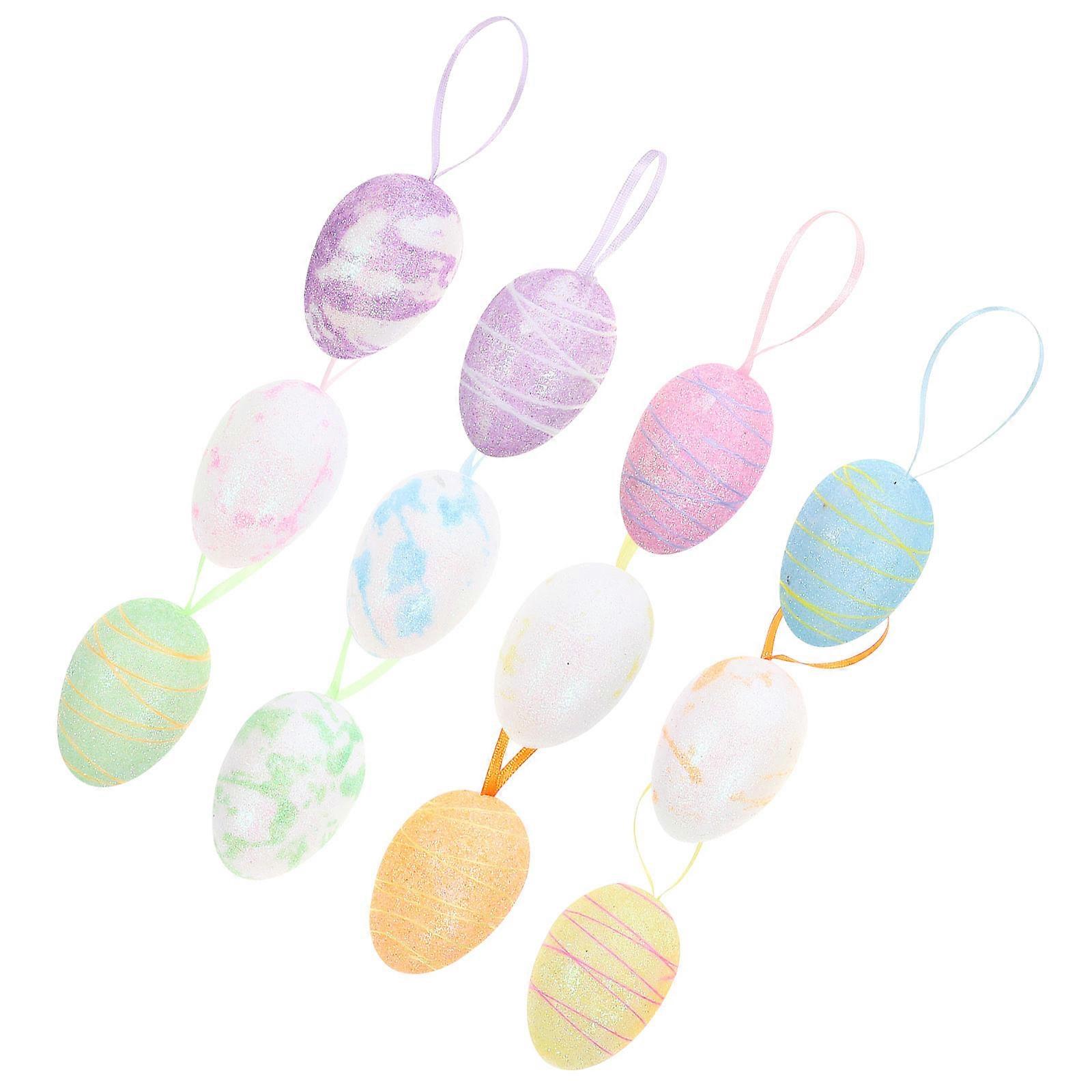 12PCS Easter Hanging Egg Ornaments, Lightweight Decorations for Easter Crafts, Egg Hunts and Home Tree Decor