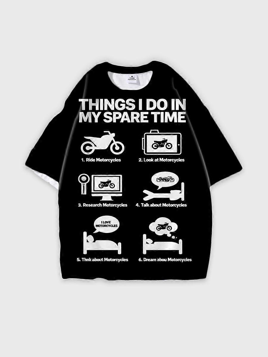 T-shirt round neck Pattern loose short sleeve E282