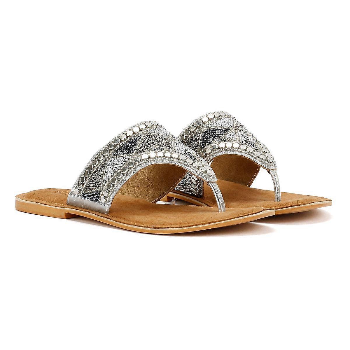 Tower London Toepost Women's Silver Sandals