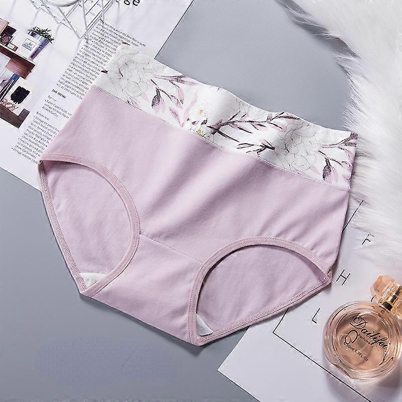 High Waisted Pure Cotton Printed Oversized Underwear for Women with No Marks and Triangular Pants