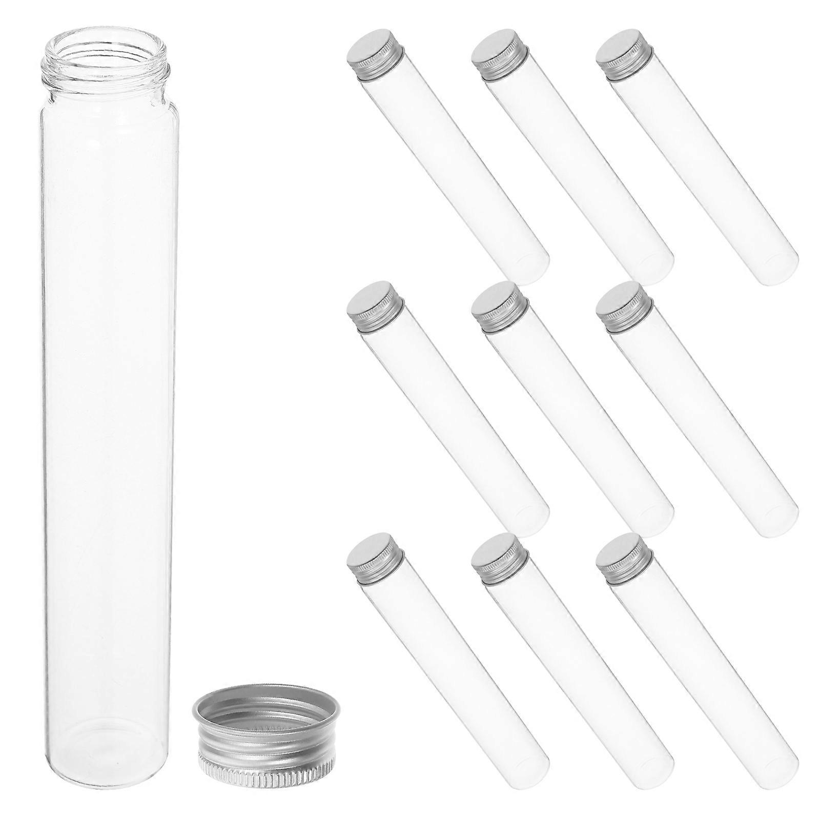 10pcs Glass Small Bottles Aluminum Lid Empty Bottle Liquid Dispenser Bottles