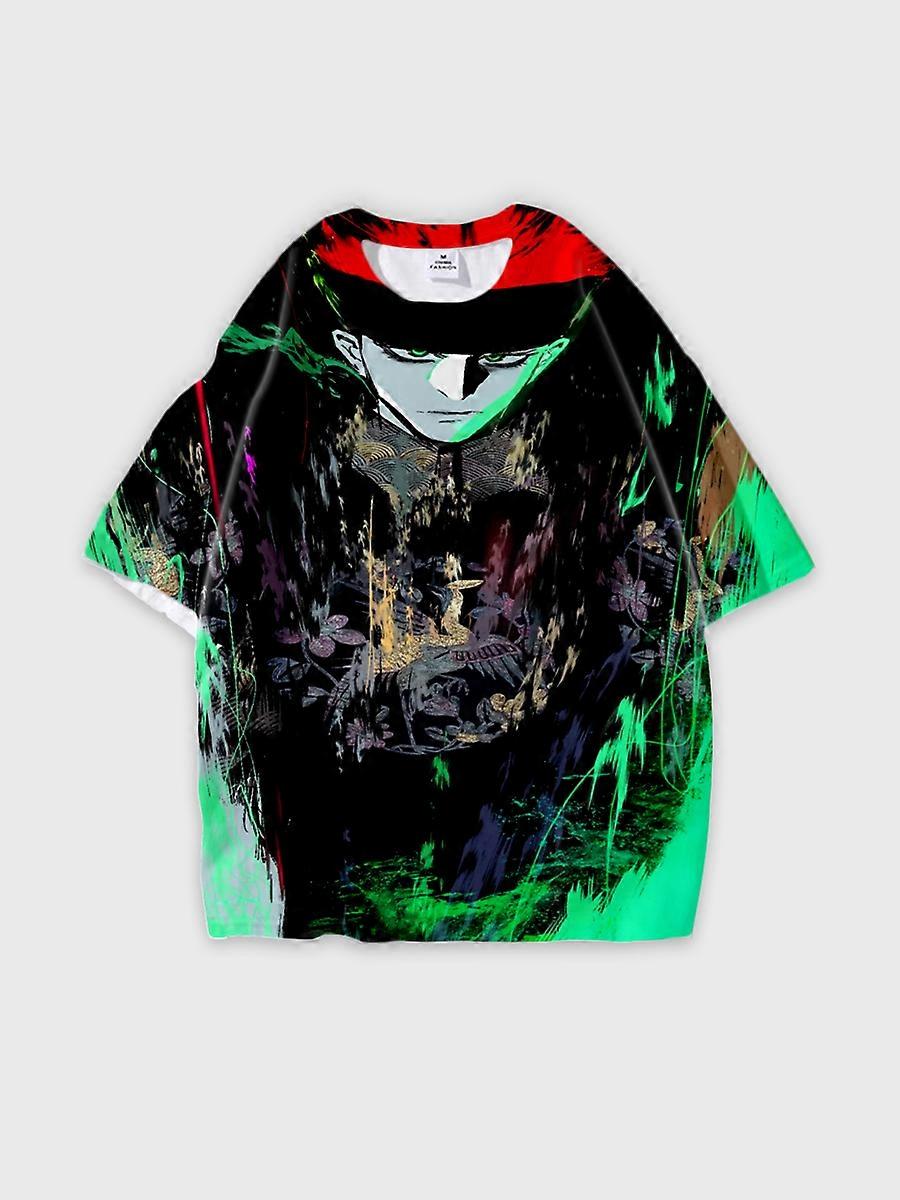 T-shirt round neck Role Pattern loose short sleeve E2164