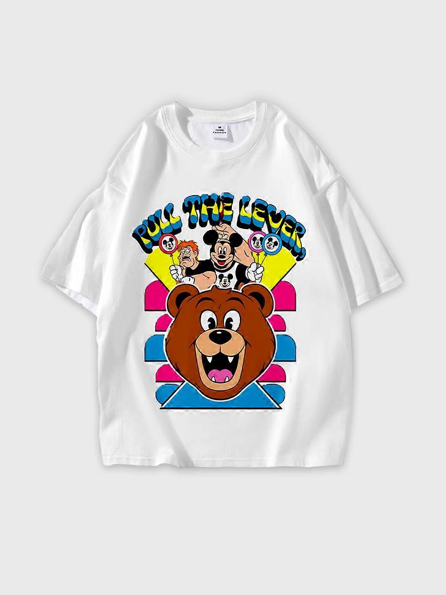 T-shirt round neck Animation Pattern loose short sleeve E996