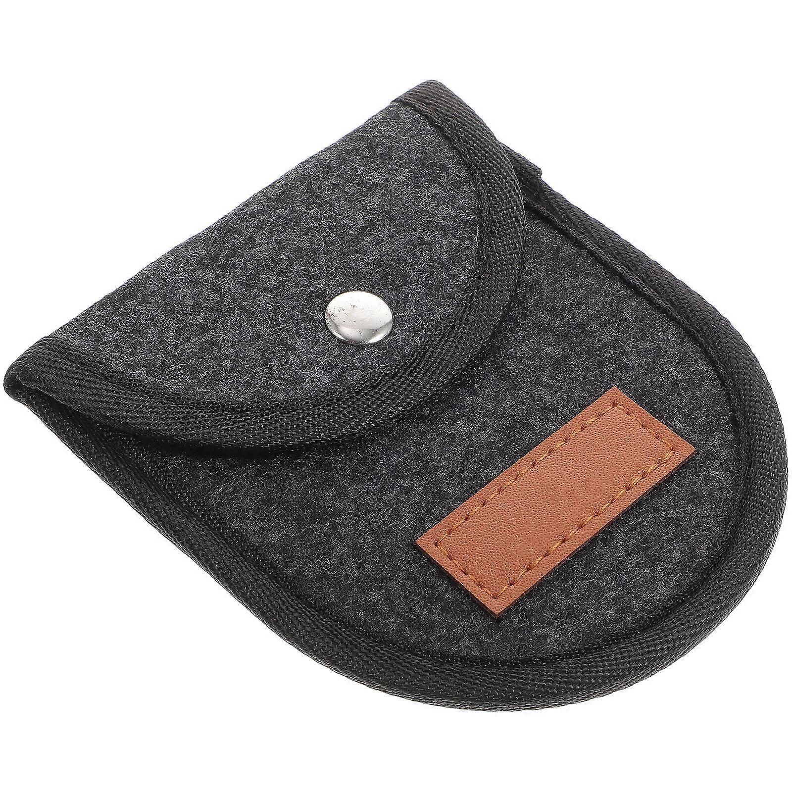 Filt Gitarr Plockar Påse Rektangulär Form Knappdesign För Instrumentspelare Daglig Användning 4.72x4.13x0.39in 1st