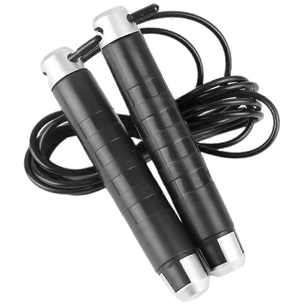 Black Weighted Jump Rope for Sports with Ergonomic Handles and Durable Metal Plastic Material 1 Set
