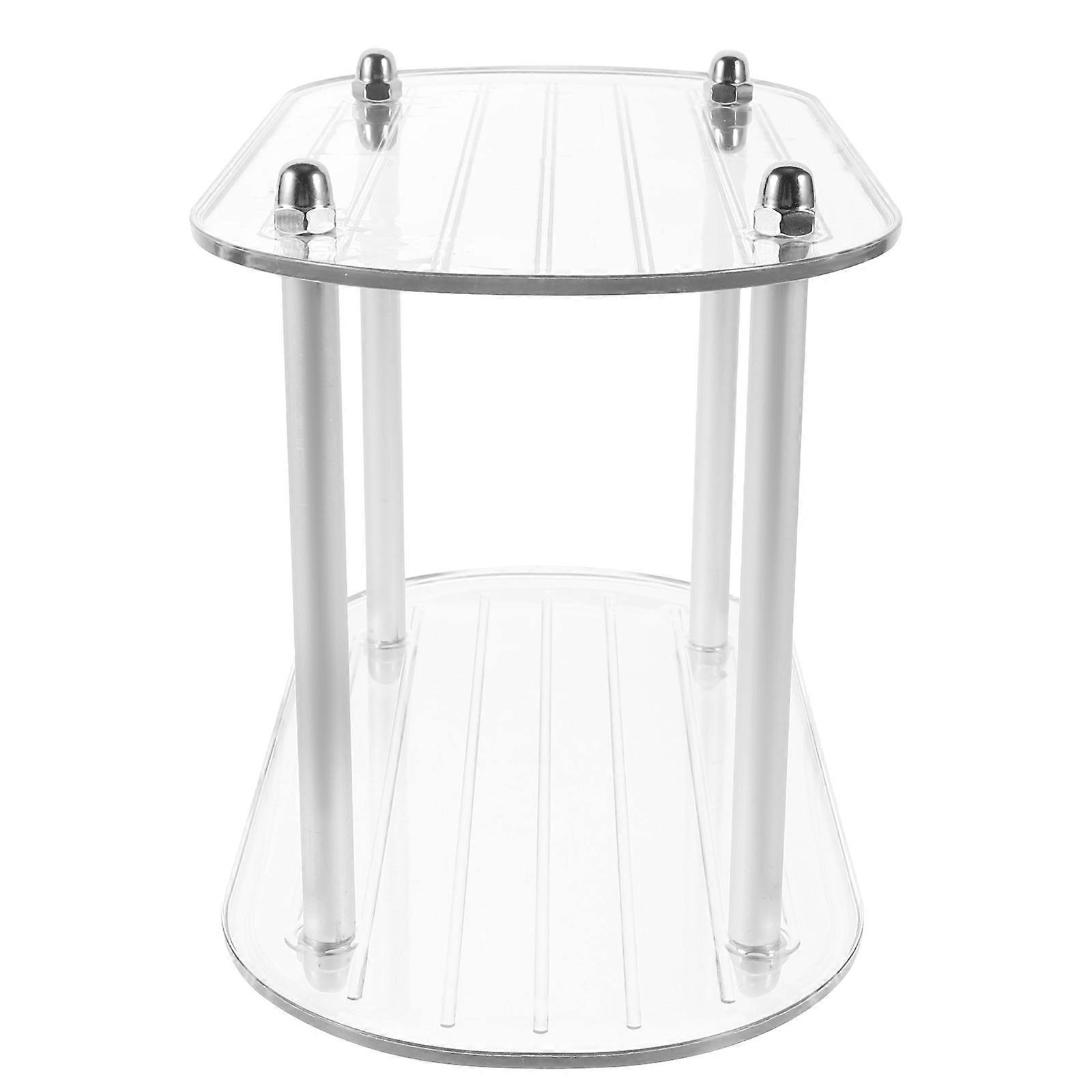 Simple Style Ornament Display Rack For Kitchenware Storage Clear Rectangular Multi-tier Organizer 1Pcs