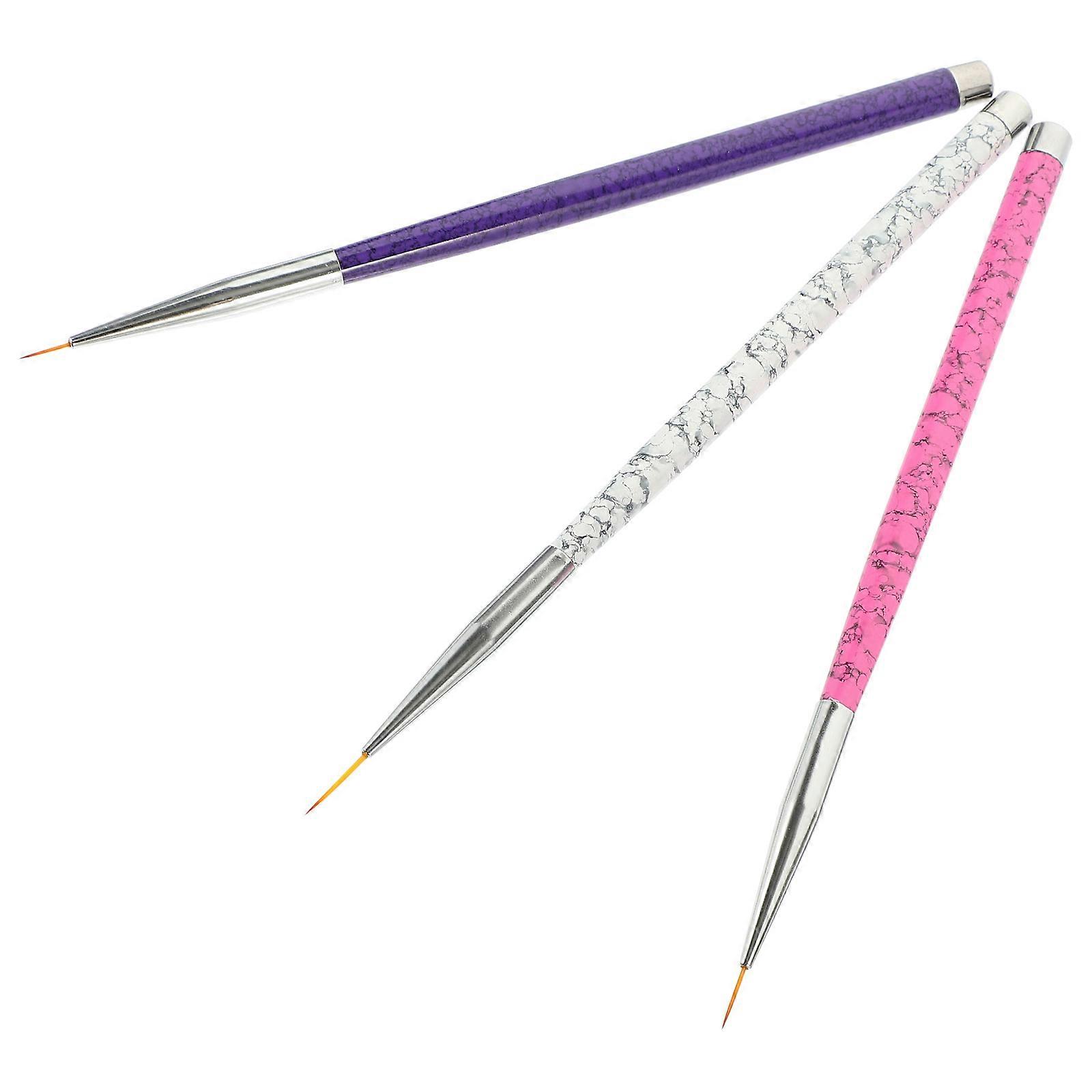Nail Art Liner Brush with Fiber Bristles for Gel Polish Design and Detail Striping Assorted Color