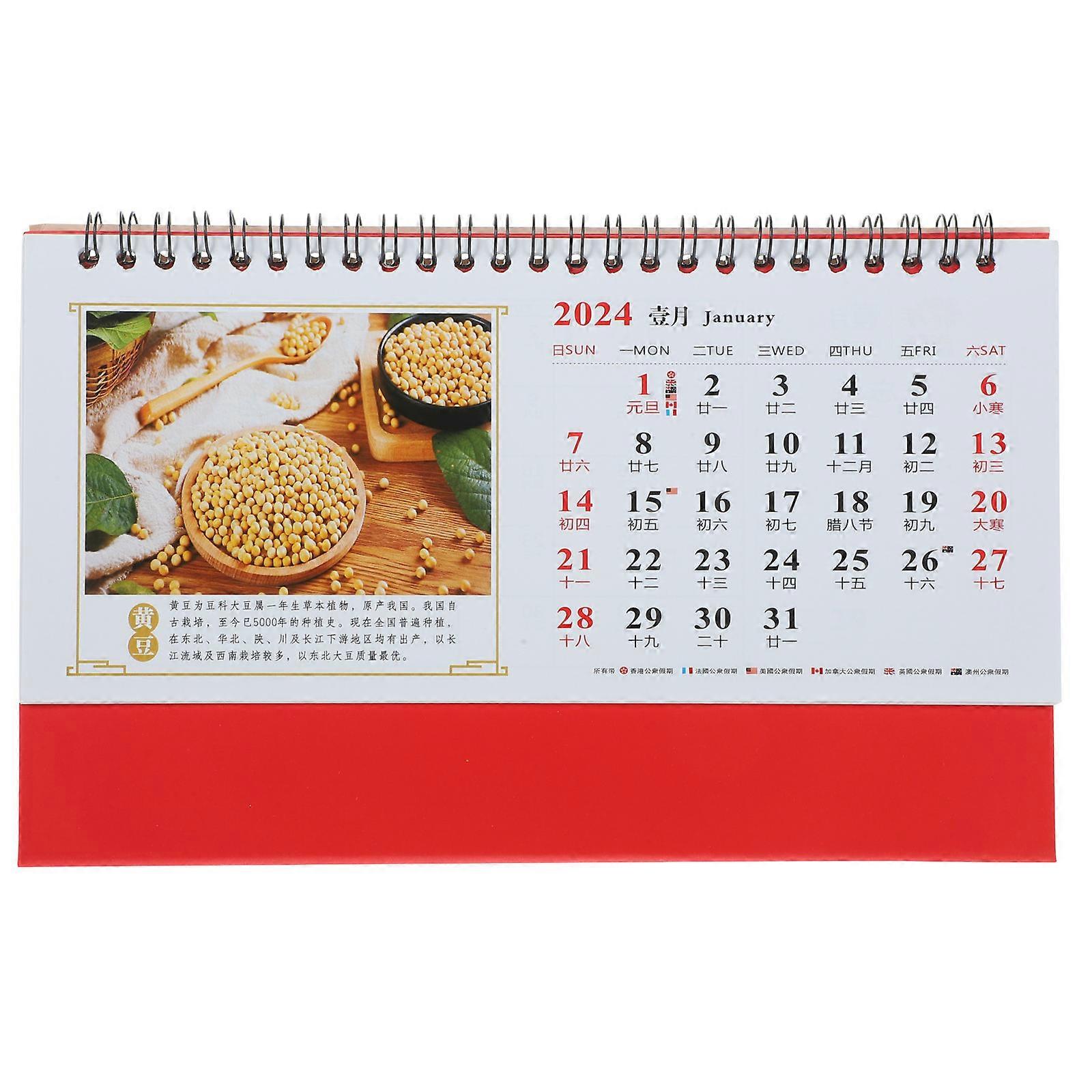 Office Calendar Household Desk Standing Calendar Rectangular .9x18.9x1.1CM Date Tracking 1Pack