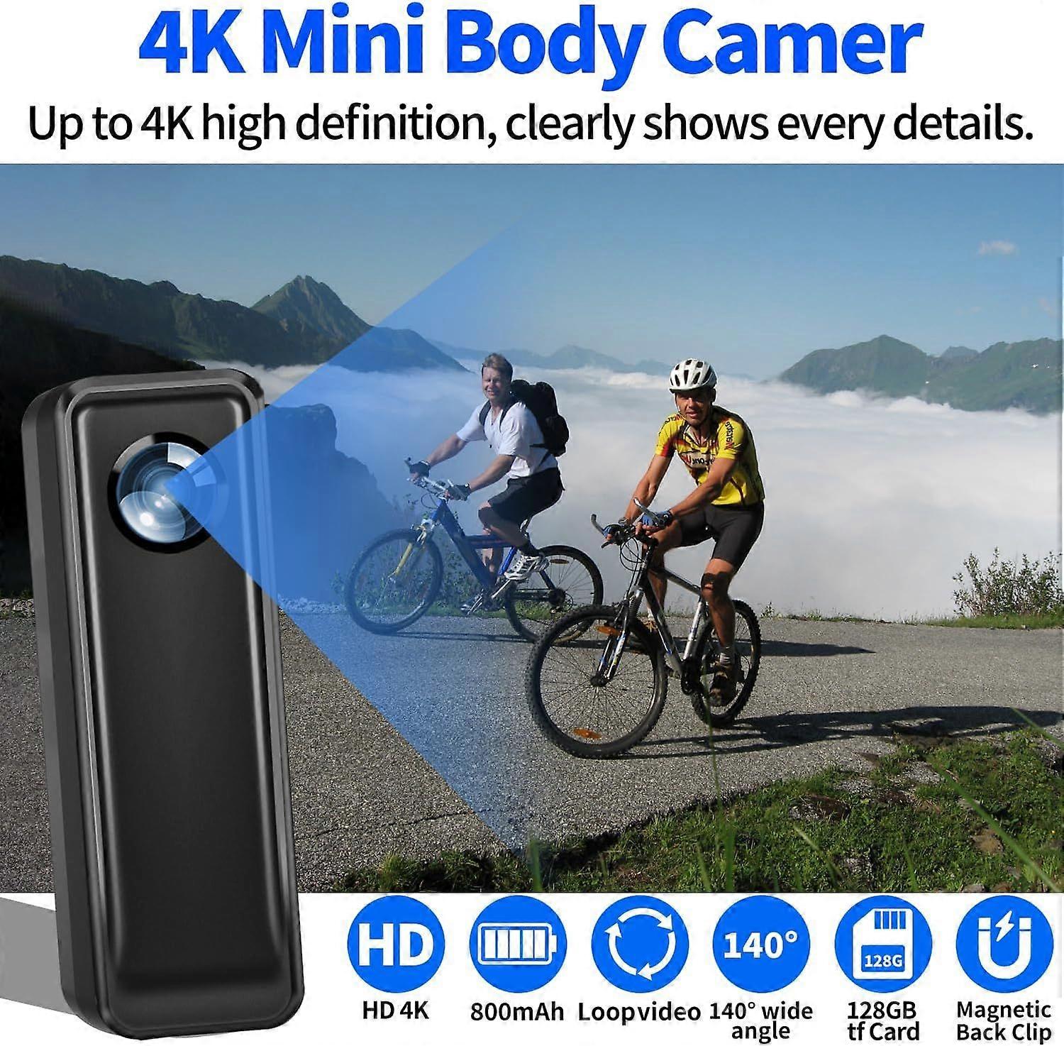2025 Newest 128GB Portable Camcorder, 4K 30FPS Action Camcorder, Hands-Free