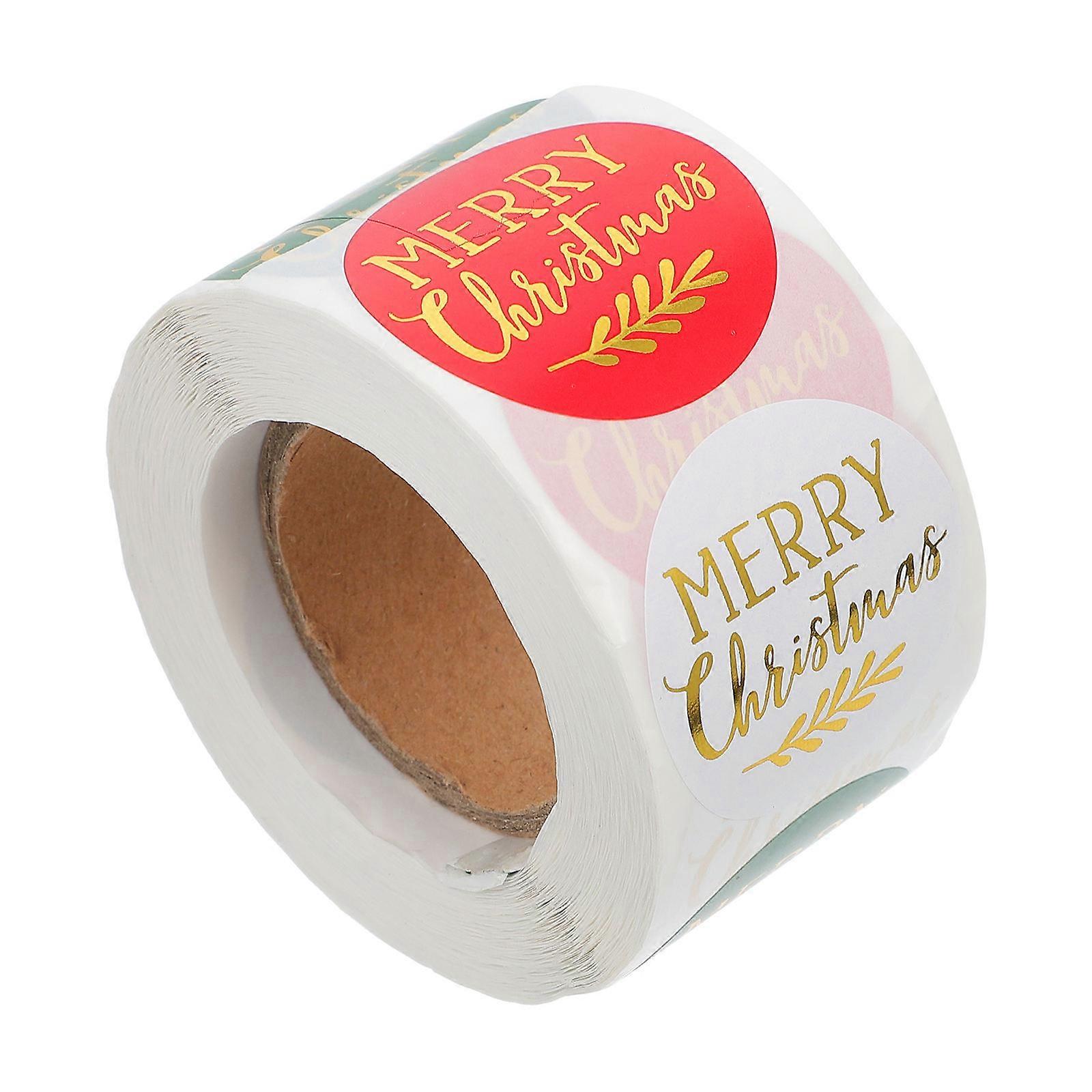 Multi Color Round Self Adhesive Christmas Stickers 500 Labels In One Roll Suitable For Decorating Welcome Bags