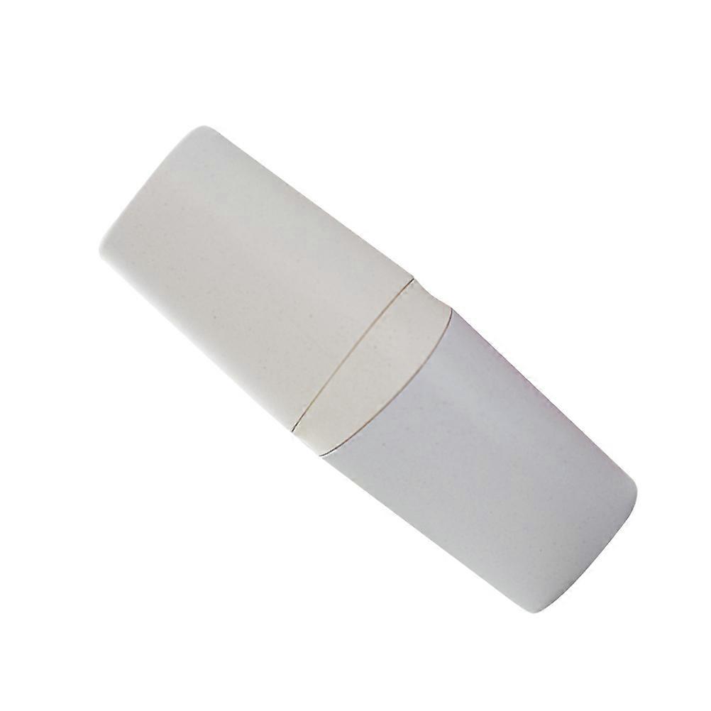 Portable Toothbrush Holder in Grey Made of Synthetic Material Perfect for Travel and Storage Use Compact Lightweight 3.5 x 2.8 inches