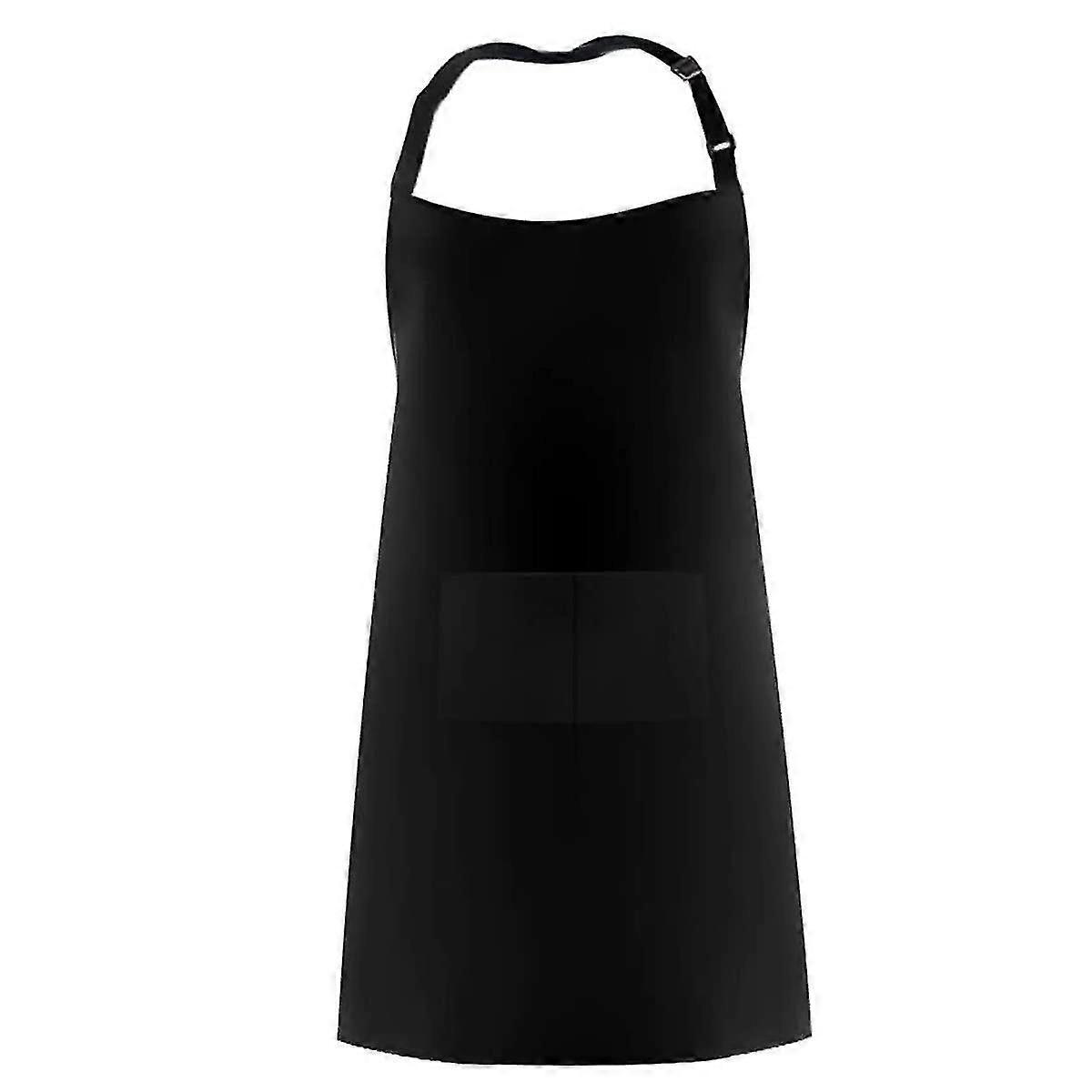 Black Chef Apron with 2 Pockets - Durable Kitchen & BBQ Cooking Wear for Professionals