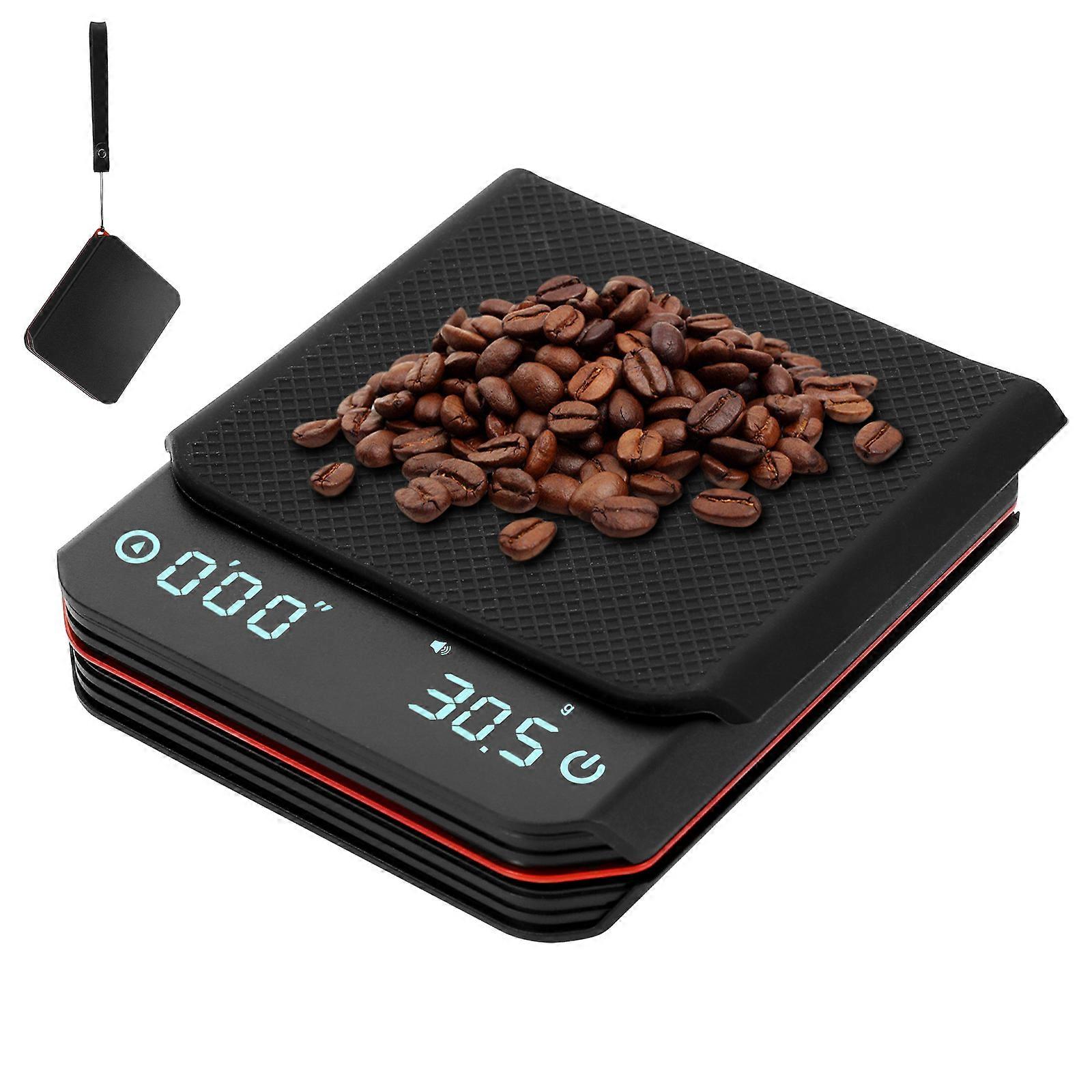 Mini Smart Electronic Coffee Scale (with Waterproof Heat Insulation Mat) Black