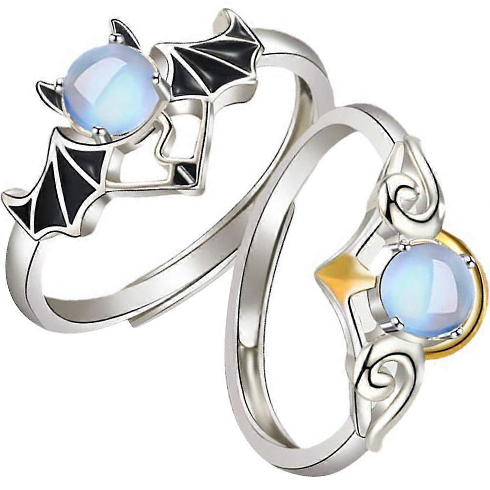 Couple Finger Rings 2Pcs Assorted Color Matching Rings For Couples Valentine's Day Gift Durable Design