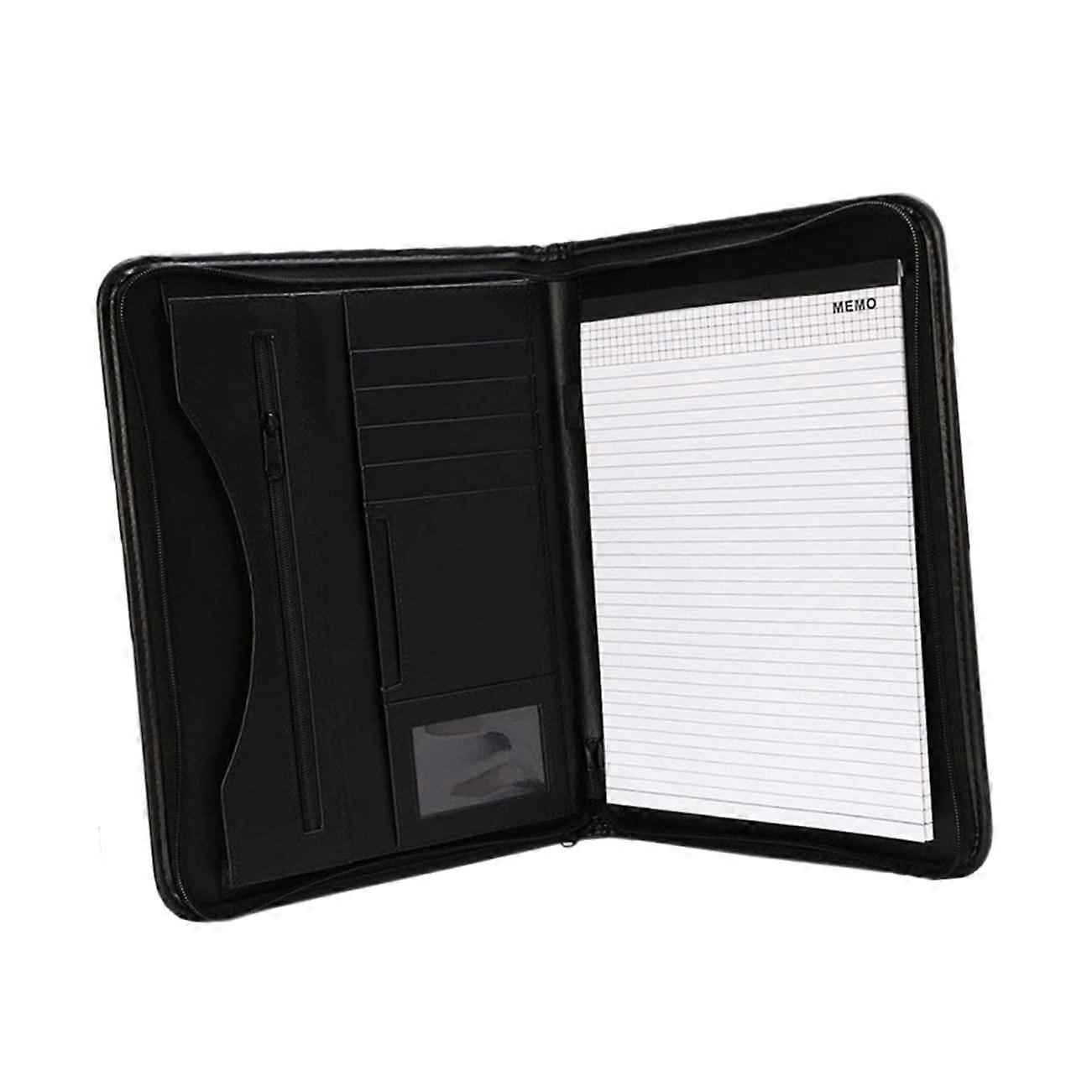 1 x Business Padfolio Notepad Zip Portfolio Business Folder Business Zip Manager Folder Storage Bag for Office Meeting Report Folder Combination A4