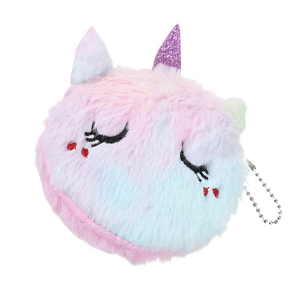 Kids Plush Change Bag Smile Pink Daily Use Fashion Cartoon Organizing Small Items 1Pc