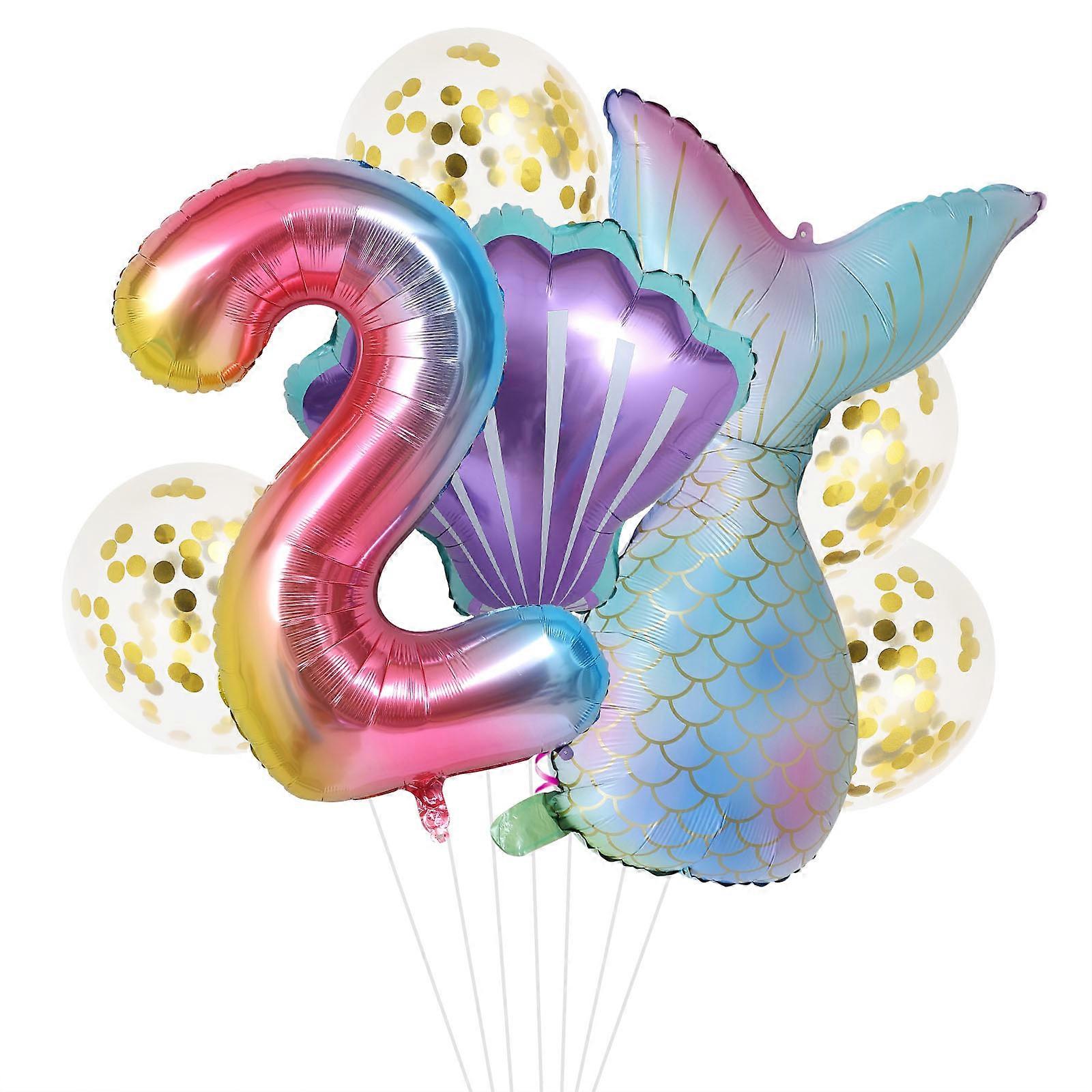 8 Pcs Birthday Party Balloon Set For Kids Assorted Color With Sequined Balloons Decorative Function
