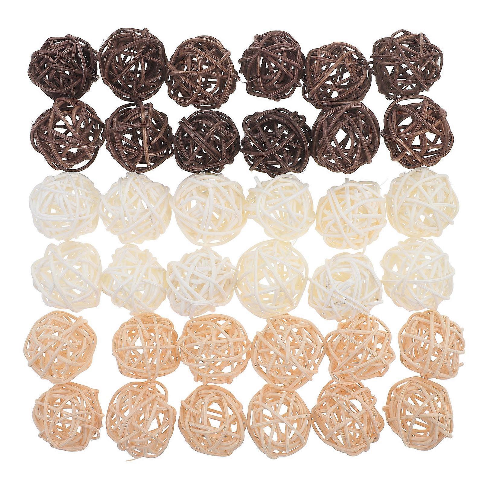 Decorative Balls For Bowl 36Pcs Colorful Rattan Balls For Birthday Decoration 3Cm Diameter Home Decoration