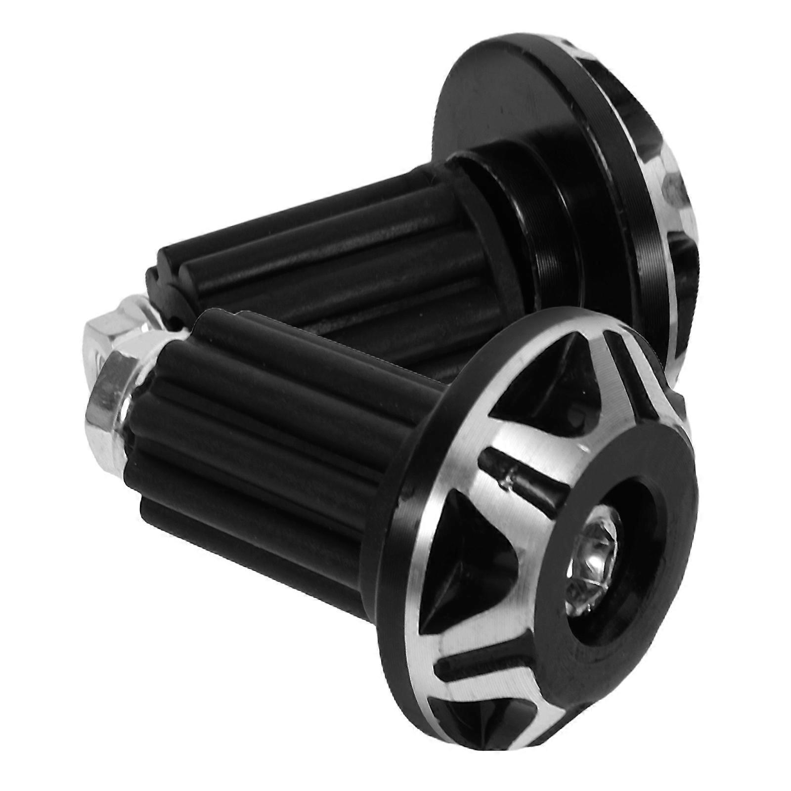 Black Aluminum Alloy Motorcycle Handlebar End Caps for Grips with Dust Protection Easy Installation