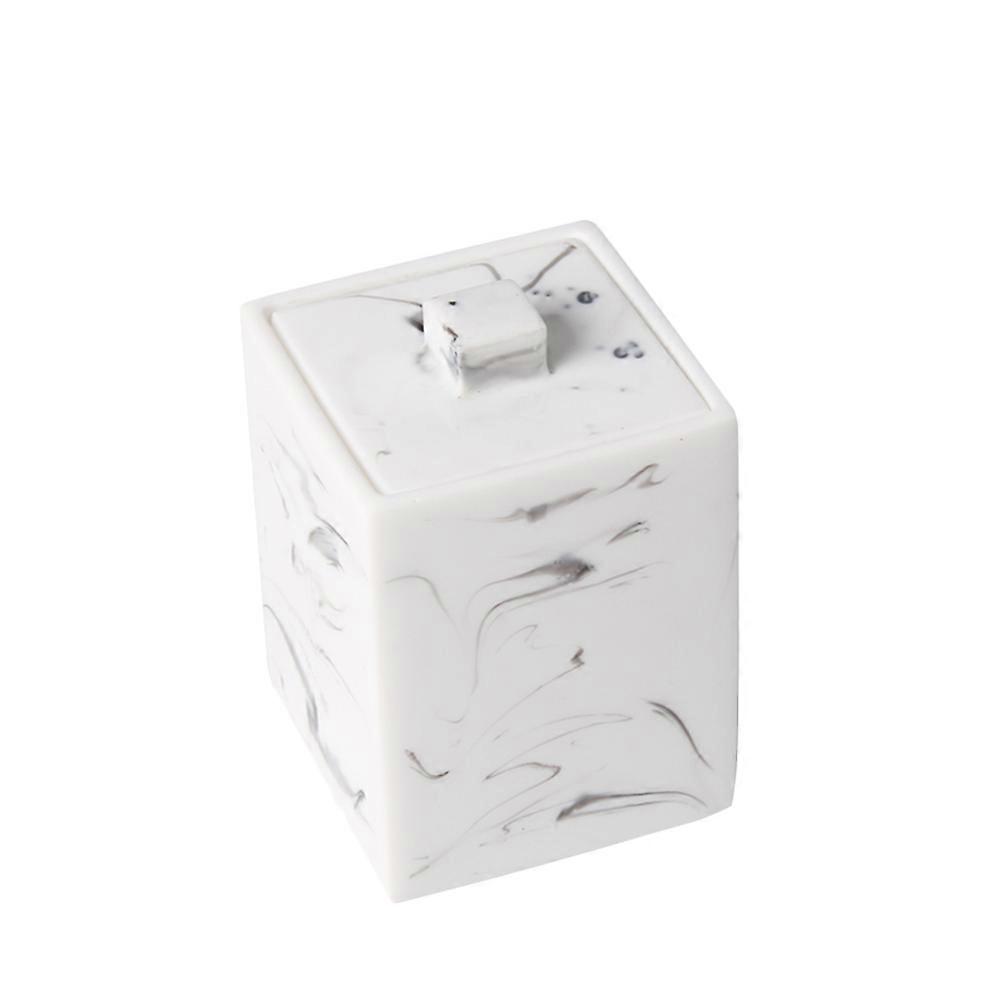 White Storage Box with Lid for Swabs and Toothpicks Dispenser Organzier
