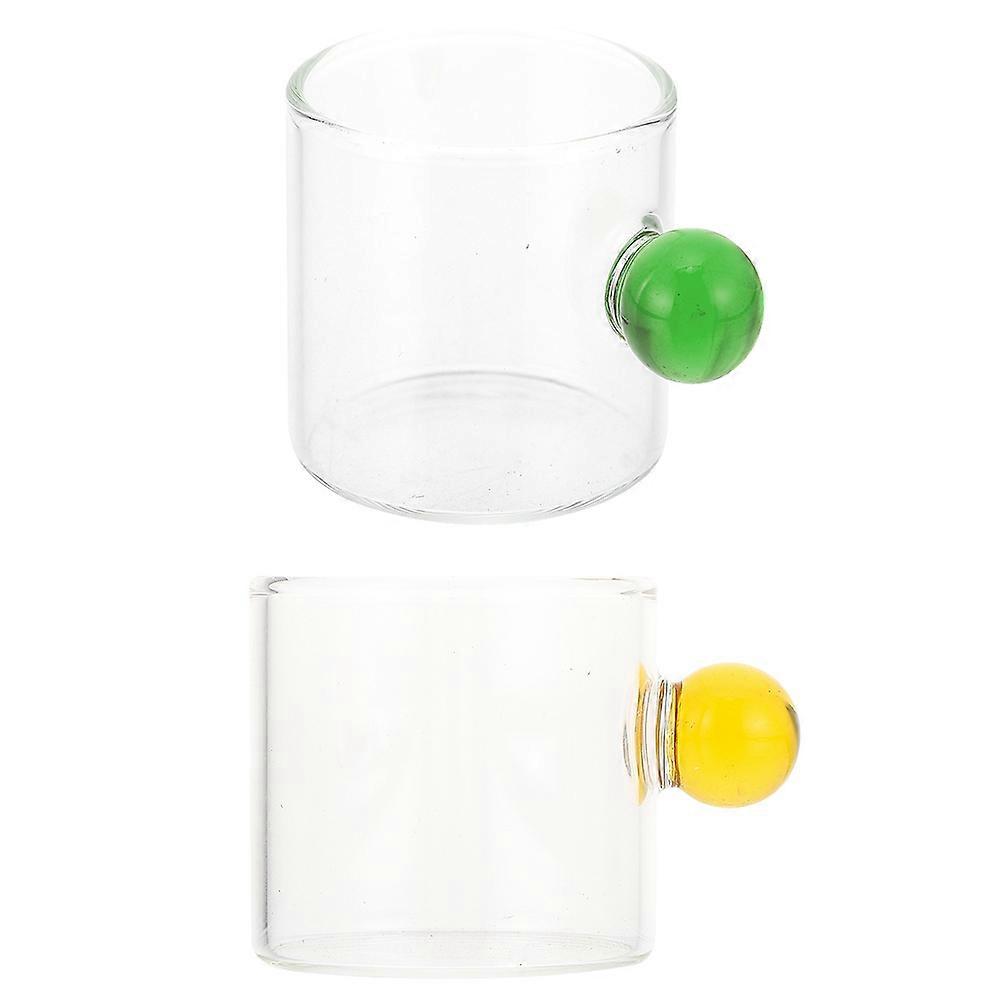 Assorted Color Simple Design Cups 2Pcs Heat-Resistant Coffee Mugs Suitable For Restaurants And Coffee Shops