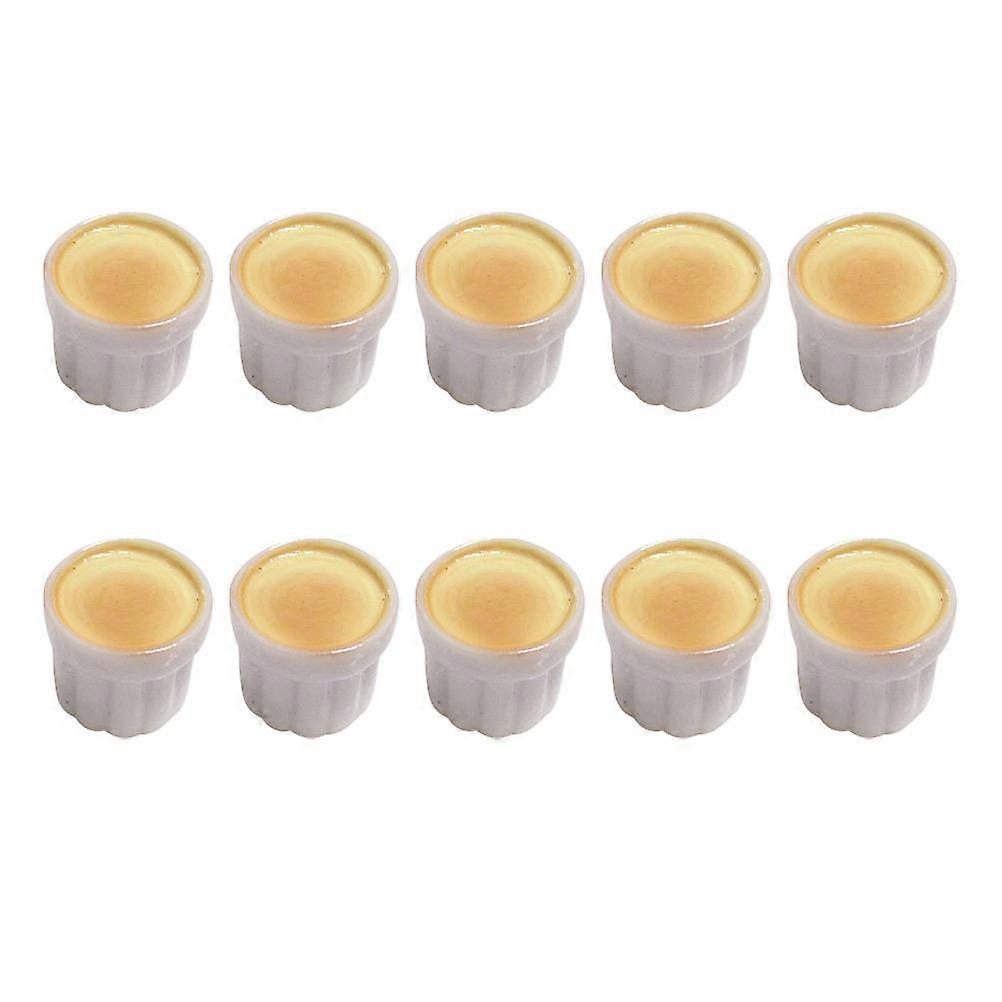 Resin Pudding Cup Model for Decoration White Simulation Cake 20pcs Perfect for DIY Crafts and Home Decor