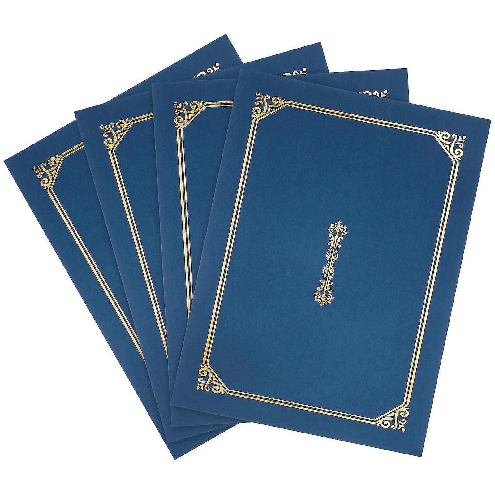 4 A4 Certificate Holders with Hot Stamping Design for Protecting Documents and Awards 30.5x22.5cm