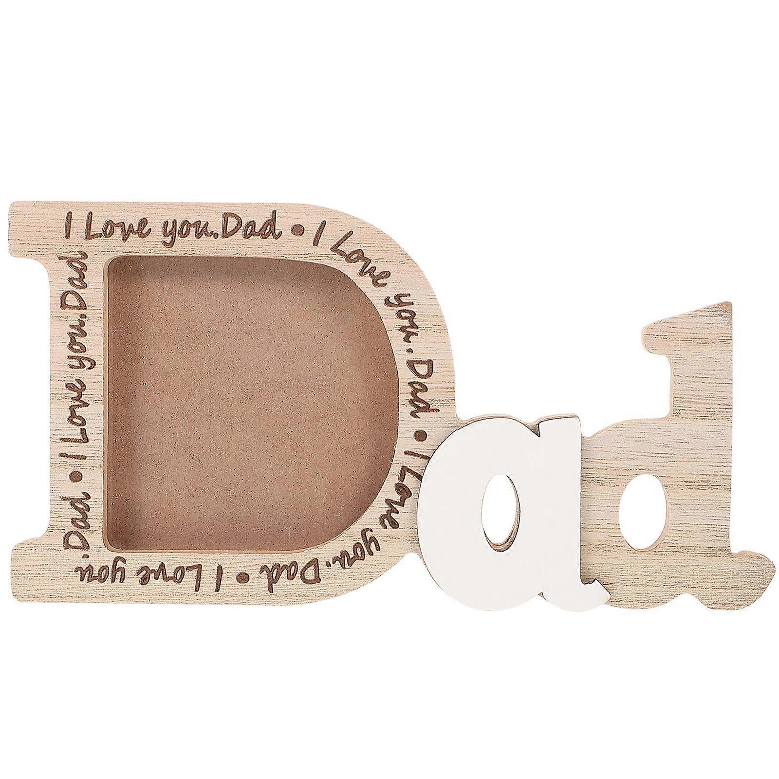 Dad Picture Frame Desktop Wooden Photo Holder Frame  Father's Day Display Photo Frame