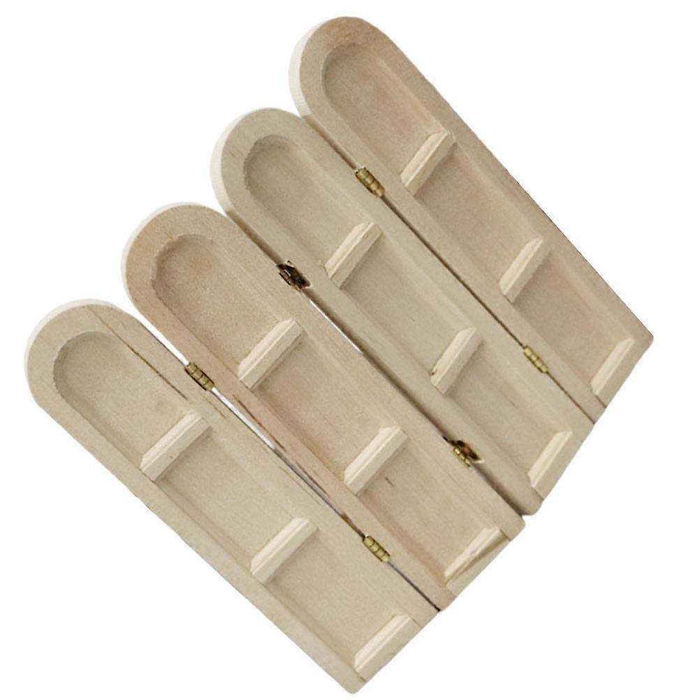 Miniature Retro Folding Screen House Ornament for Collectors Simple Style Light Brown 1Pack