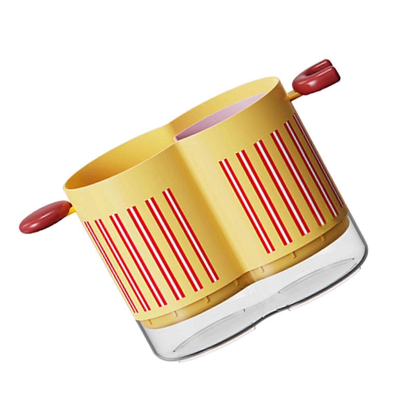 Practical Kitchen Counter Organizer with Duals Storage Zones Efficient Moisture Drainage System 2 Grids Chopstick Cage  The sunset yellow