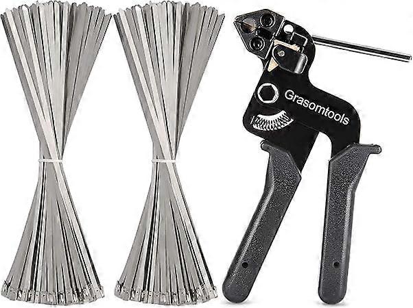 200 pieces of stainless steel cable ties and metal cable tie gun