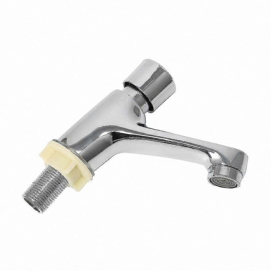 Self-Closing Water-Saving Tap for Bathroom Basin with Delay Push Button Function