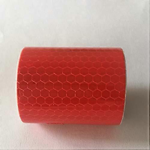5 cm x 3 m reflective tape reflective fabric reflector tape reflex tape adhesive tape car car film crystal honeycomb reflective strip (Color: Red)