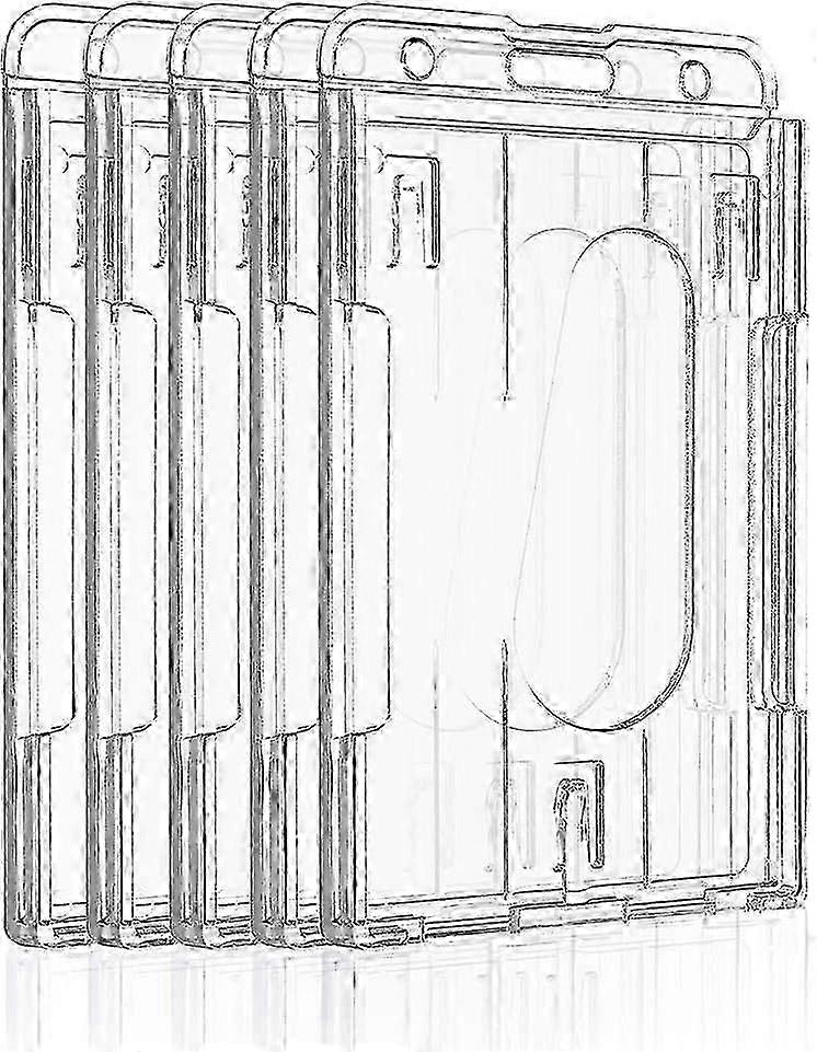 Vertical Card Badge Holders with 2 Slots and Clear PC Case for Office School ID Credit and Driver's Licenses