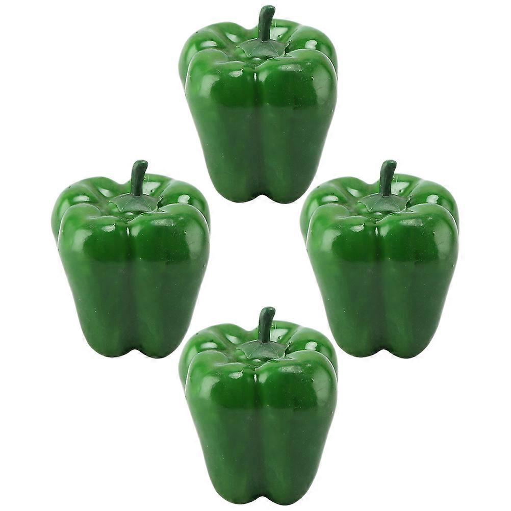 4pcs Artificial Green Pepper Decoration for Home Foams Material Lightweight Lifelike Design
