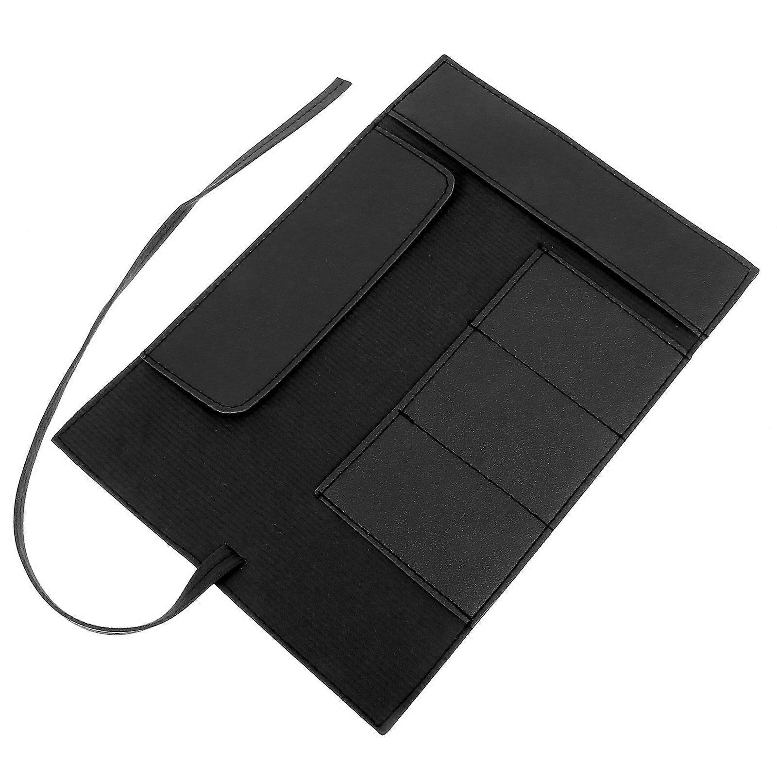 Makeup Tools Bag Multi-Functional Pencil Stationery Holder Travel Pu Black Storage 1Set