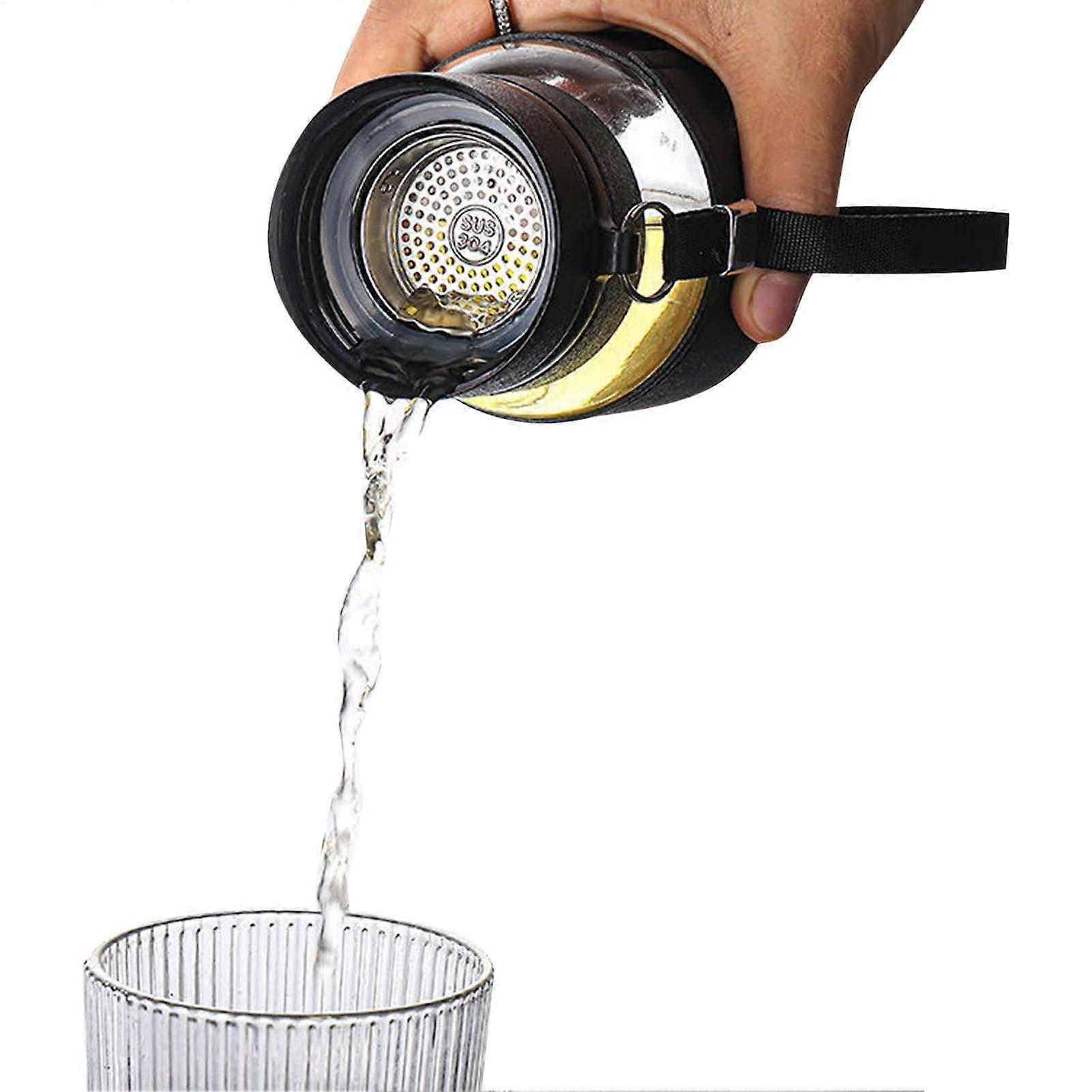 Tea Infuser Bottle 320ml With Double Layer Infuser, Leakproof Portable Tea Bottle For Travel, BPA Drinkware