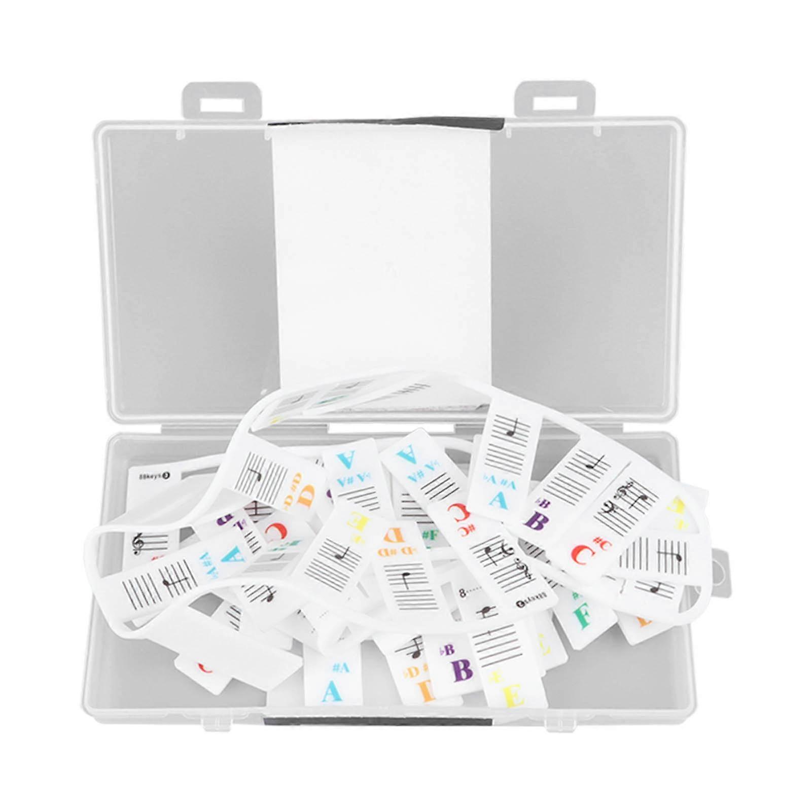 Piano Keyboard Sticker Label Removable Large Note Letter Silicone for Electronic Piano 88 Keys