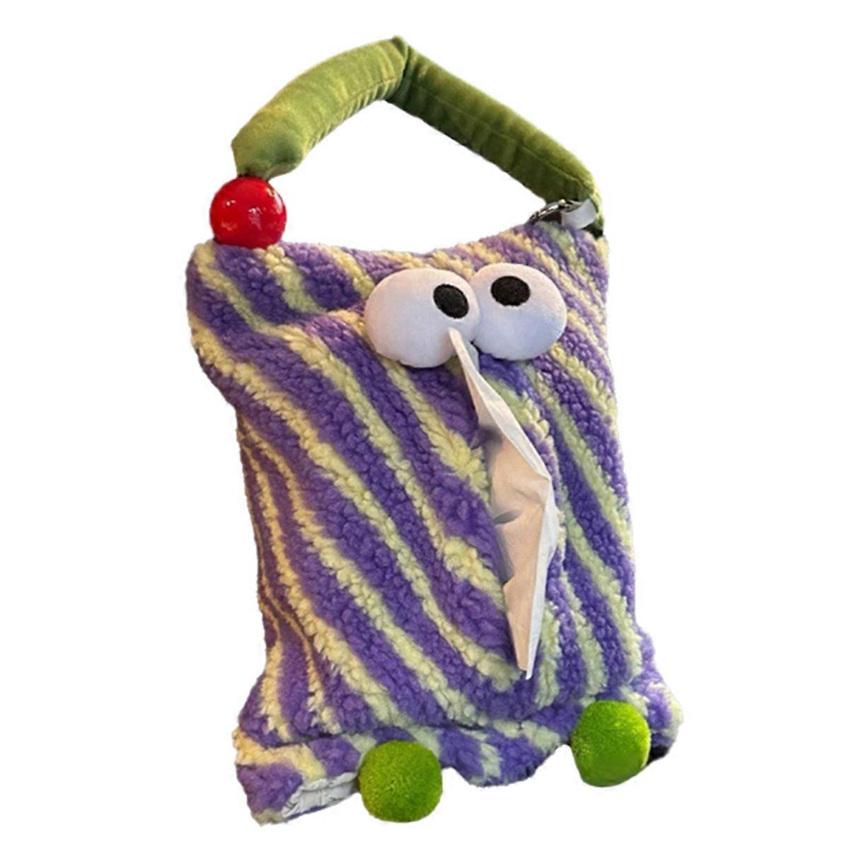Cartoon Cute Tissue Box Car Tissue Box Girly Plush Drawer Household Tissue Bag Hanging Tissue Box B
