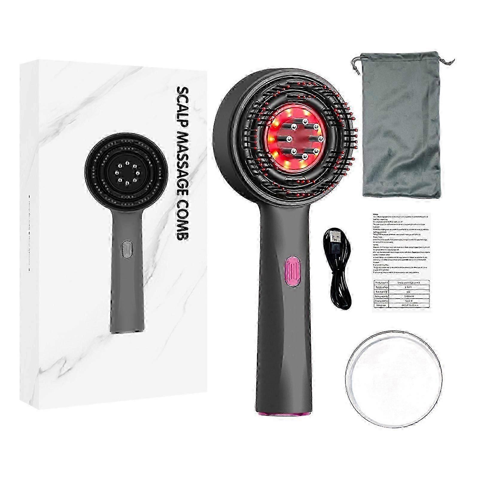 2025 Red Light Hair Massager Multipurpose Scalp Massaging Brush with Red Light Oil Applicator