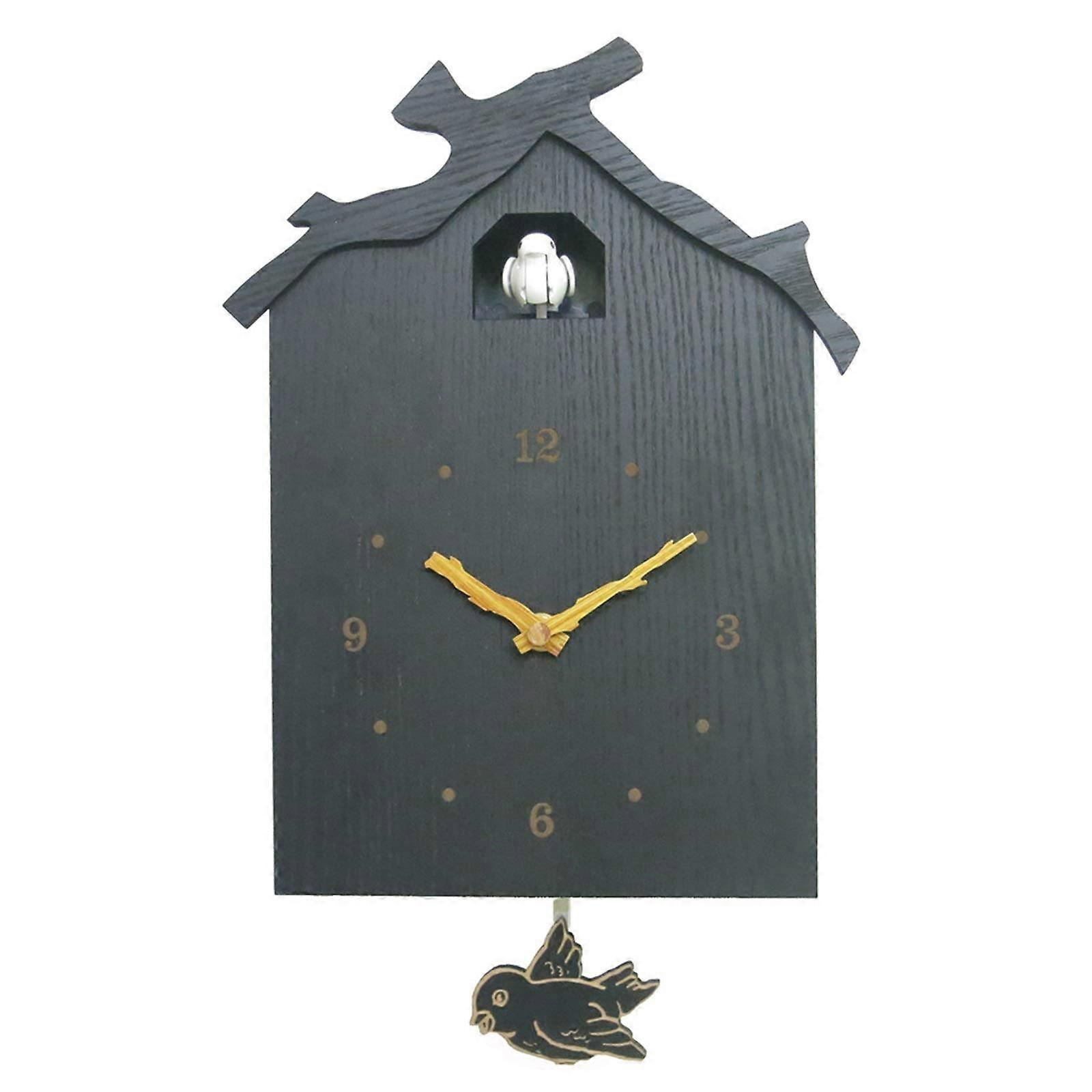Wall Sound Cuckoo Clock Gray 12Inch Modern Minimalist BirdShaped House Clock