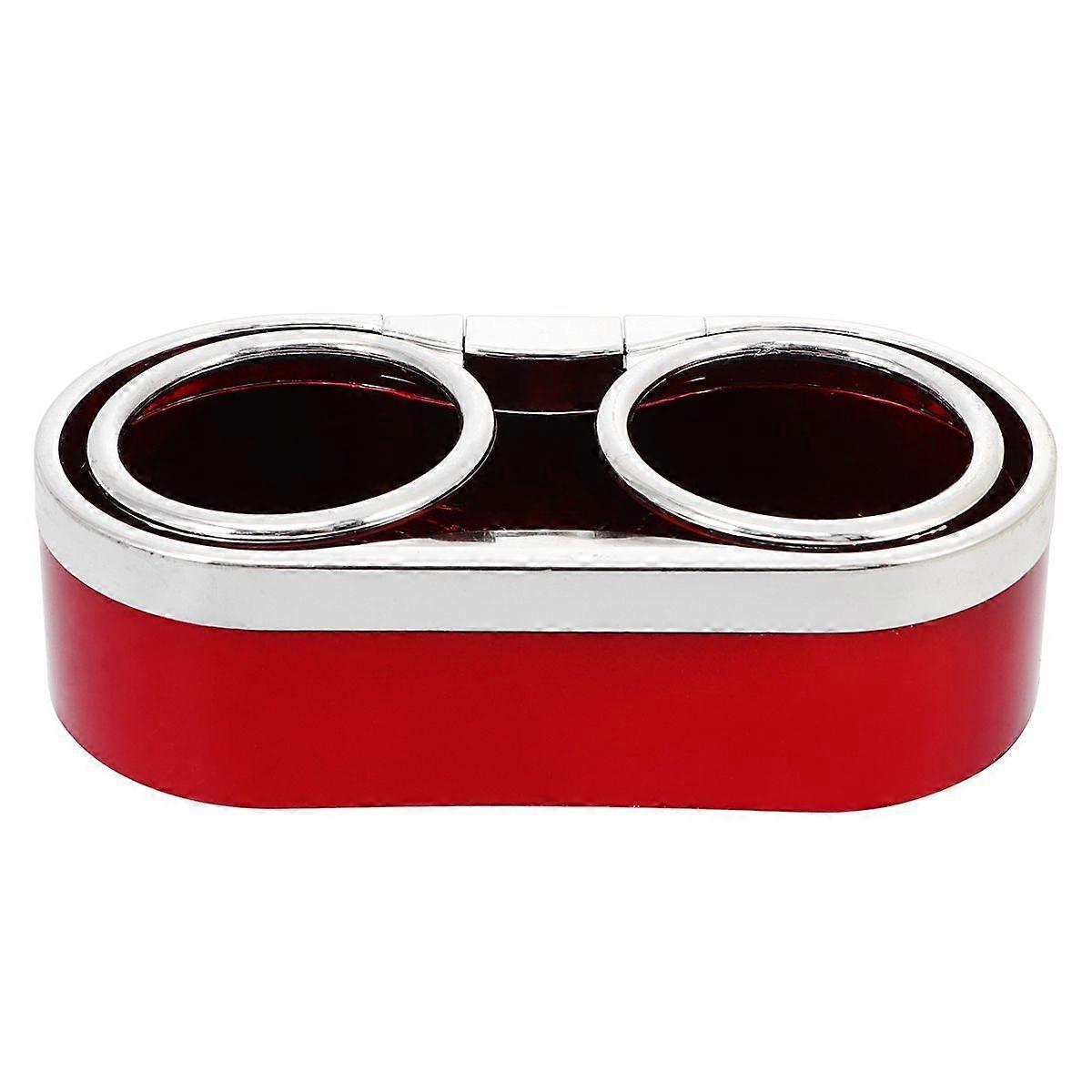 1Pc Multi-function Double-Cup Holder Automobile Water Drink Rack(Red)